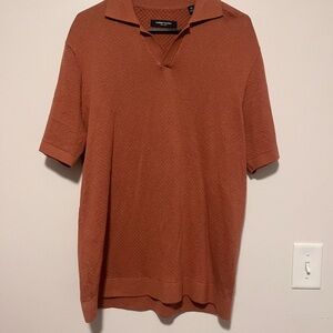 Kenneth Cole Rust Short Sleeve Polo Shirt